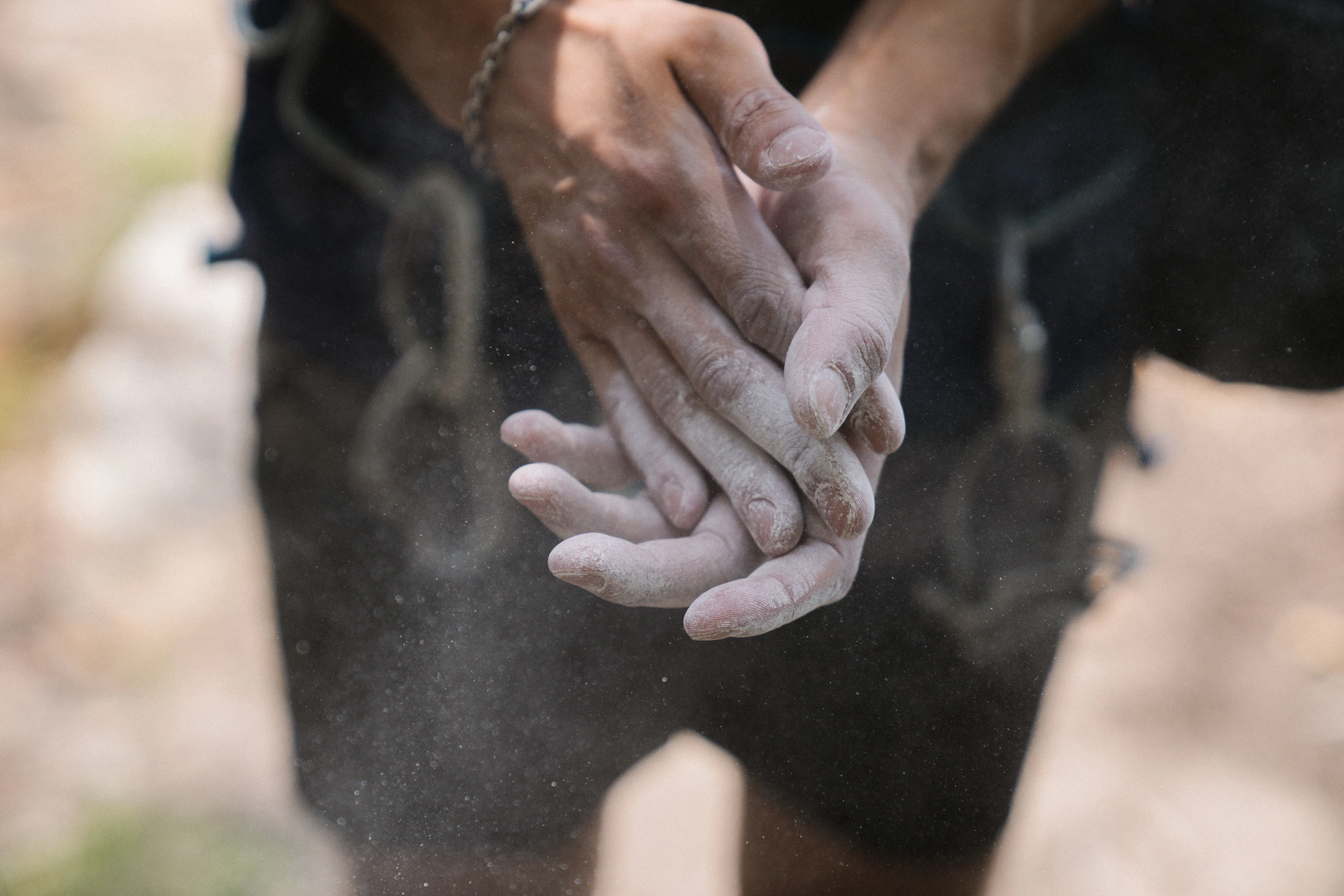 Chalk-covered hands, the part of the sport climbers talk about most and gyms explain least