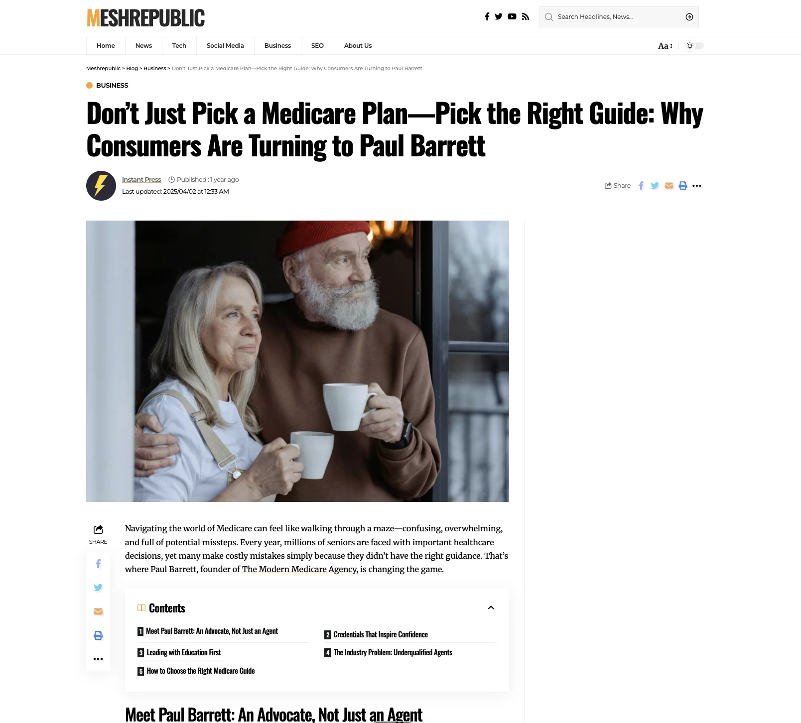 Real $49 feature published on Mesh Republic: Paul Barrett