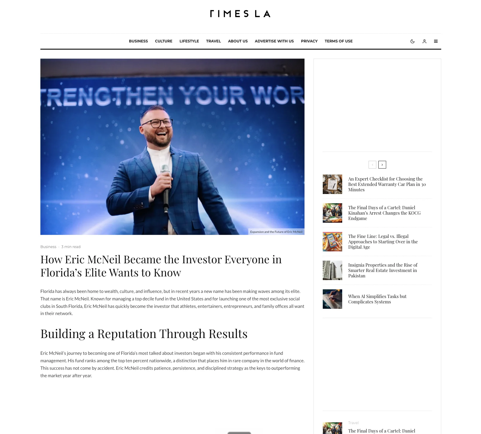 Real $49 feature: Eric McNeil published on Times LA