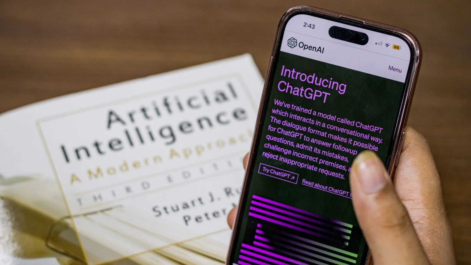A smartphone displaying a ChatGPT conversation, the interface where local recommendations now begin.