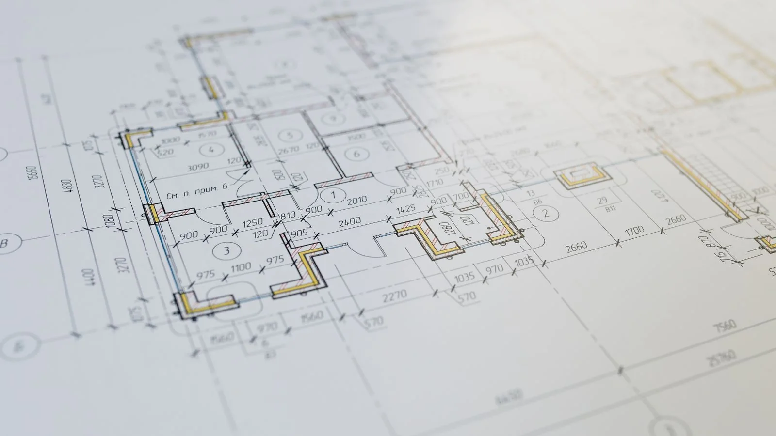 A close-up of an architectural floor plan, the kind of document that sends a buyer looking for a boundary answer.