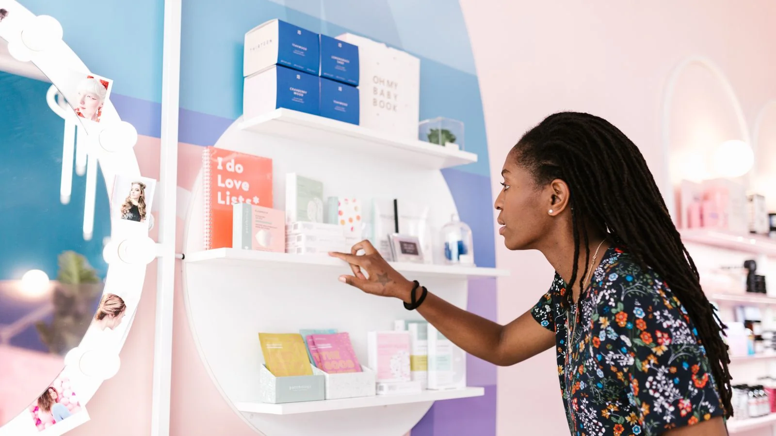 Shopper evaluating products on a shelf, the moment the trust figures describe