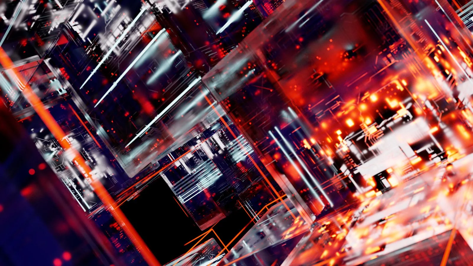 An abstract futuristic digital matrix of glowing nodes, the entity graph underlying the future of AI search