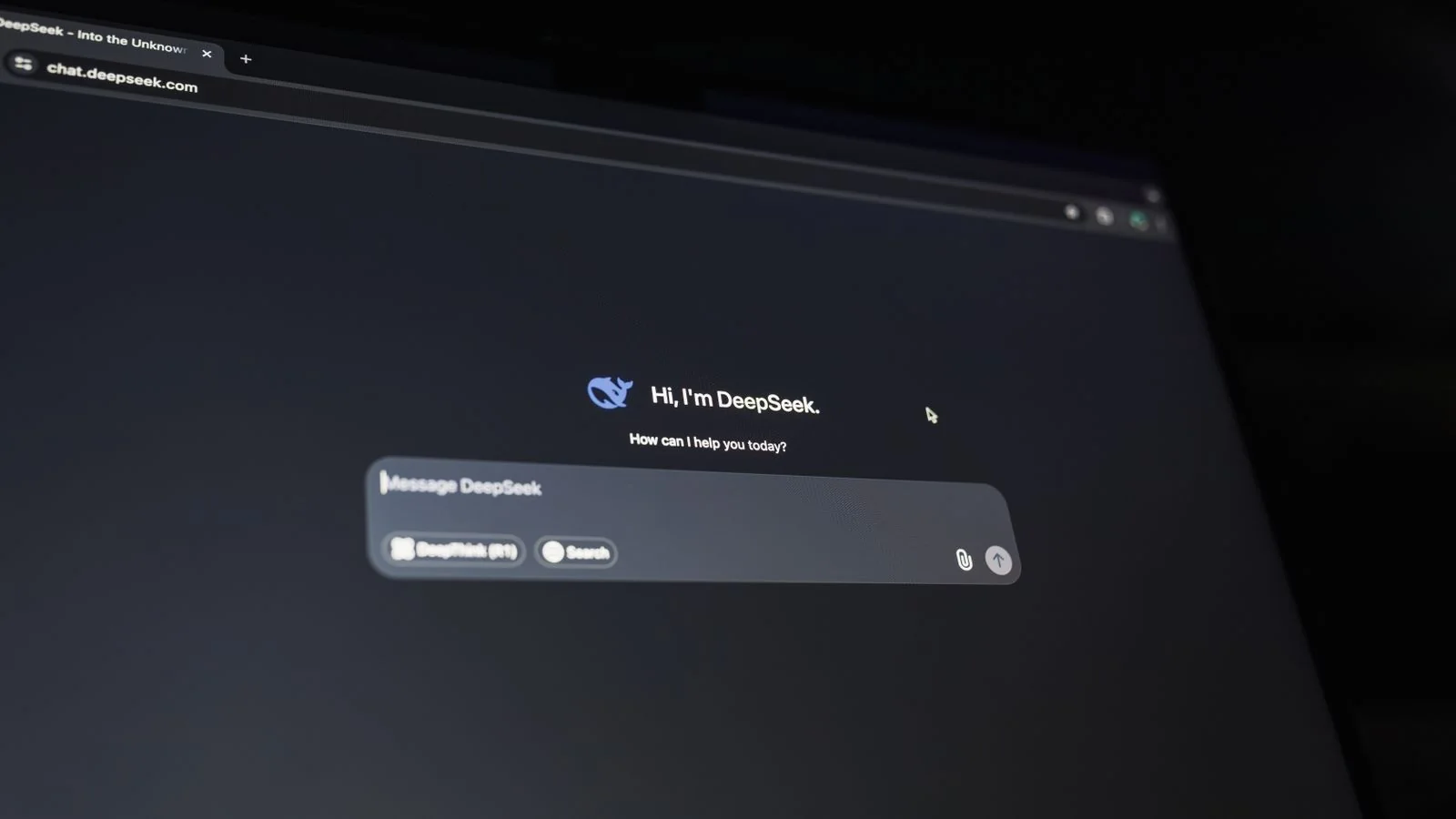 A dark chat interface showing an AI assistant composing a written answer to a user prompt