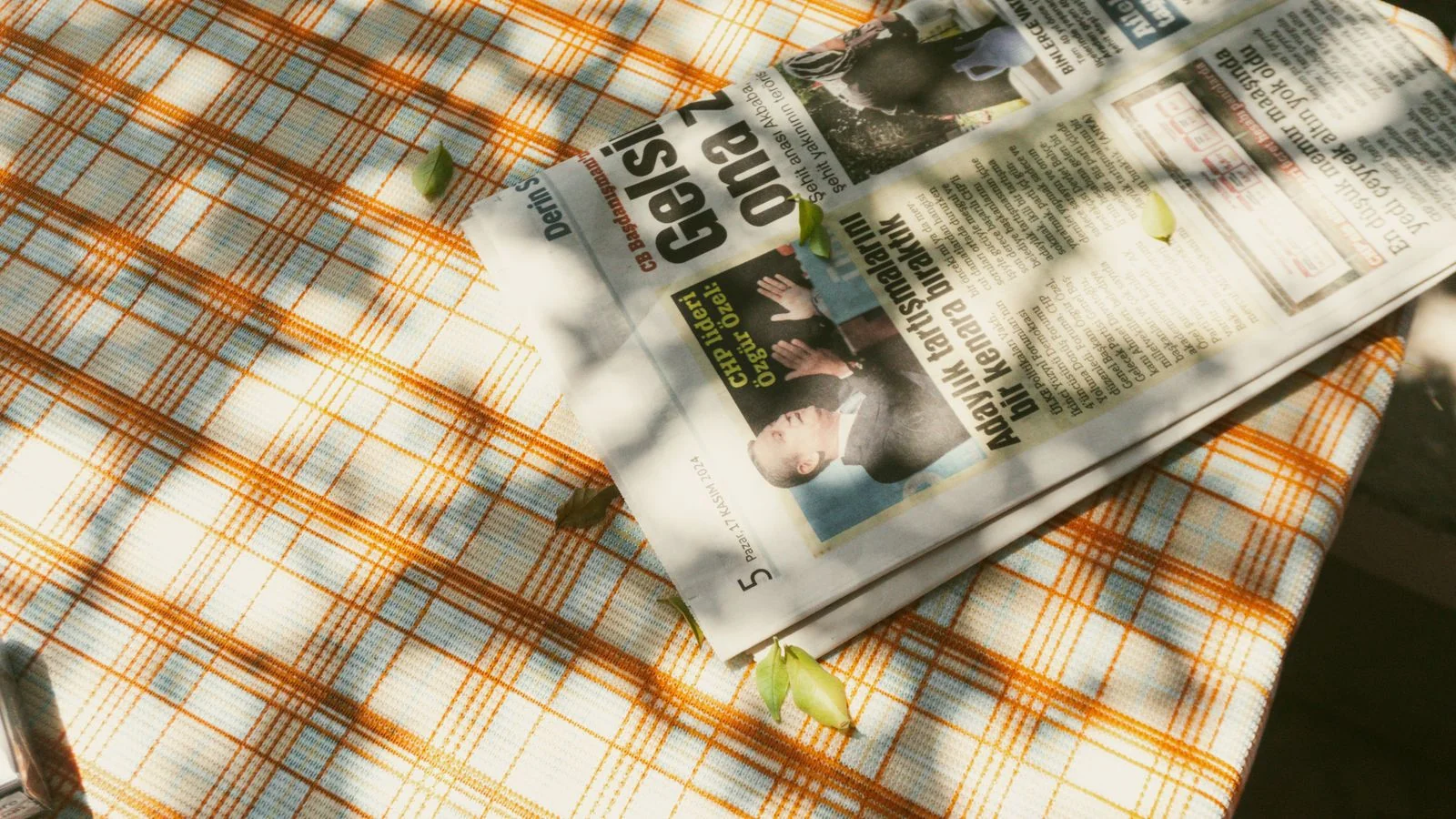 A newspaper resting in dappled sunlight, the credibility check that gates which fresh sources Grok will actually repeat