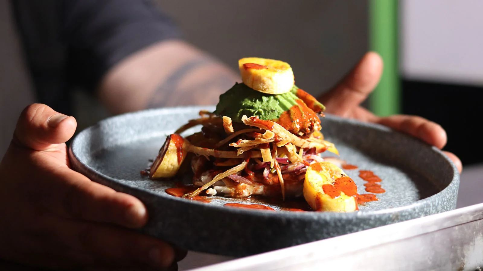 An elegant gourmet meal plated with care, ready to serve