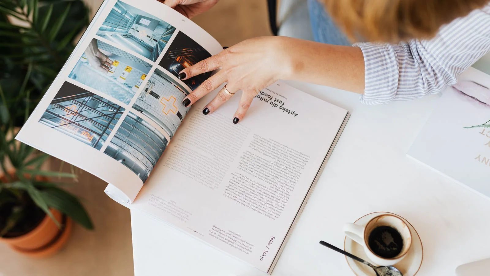 A reader flipping through a magazine, the engaged audience an editor is always writing toward