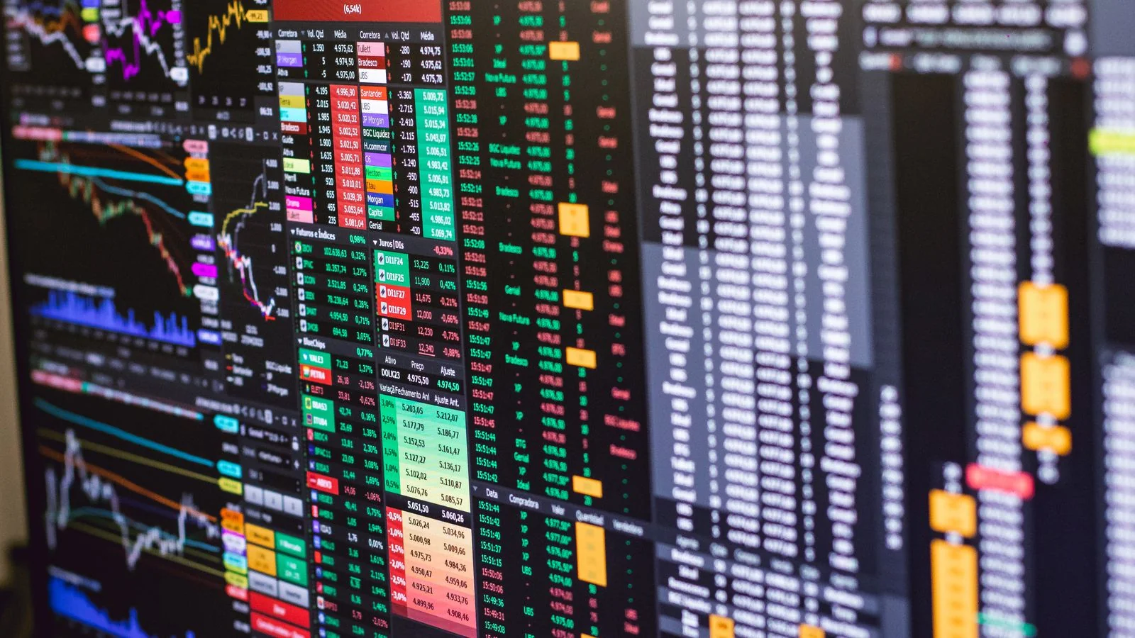 A detailed financial data screen, reflecting the markets-and-numbers gravity of the wire