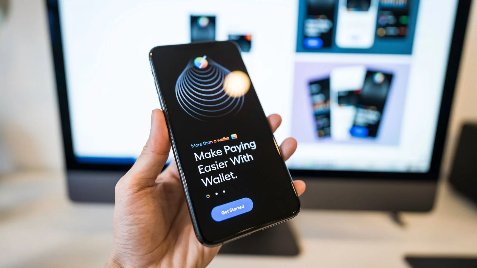 A smartphone showing an app interface, the thing a launch page has to sell in one image