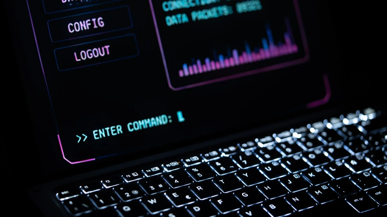 A glowing laptop keyboard with a digital interface, the live grounding step where Gemini connects its answer to search