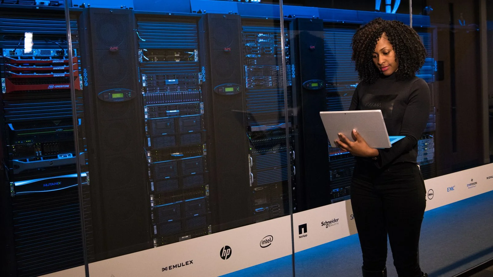 A security engineer monitoring servers in a data center, the human side of a technical incident