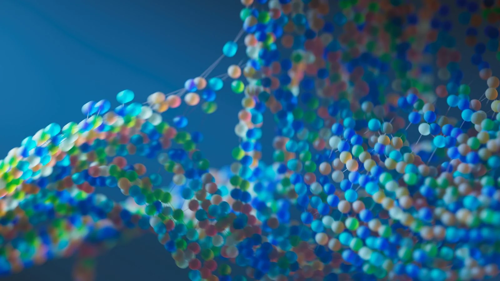 Colorful molecular graphic with interconnected nodes, a stand-in for a fan-out map of sub-questions