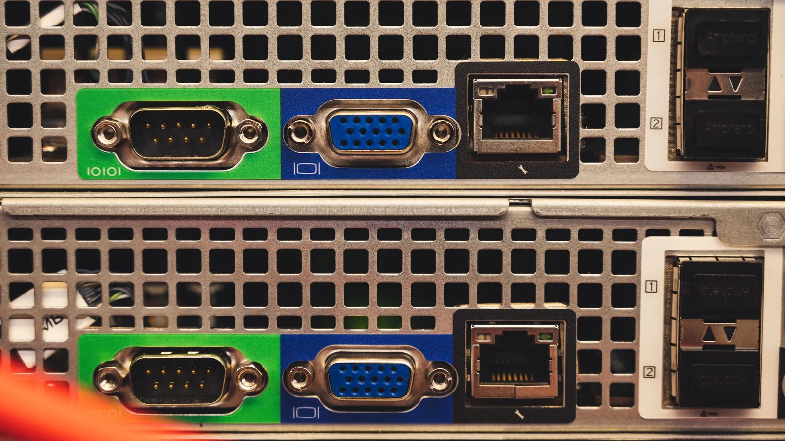 Close-up of structured ports and connectors, a picture of the explicit labeling schema provides