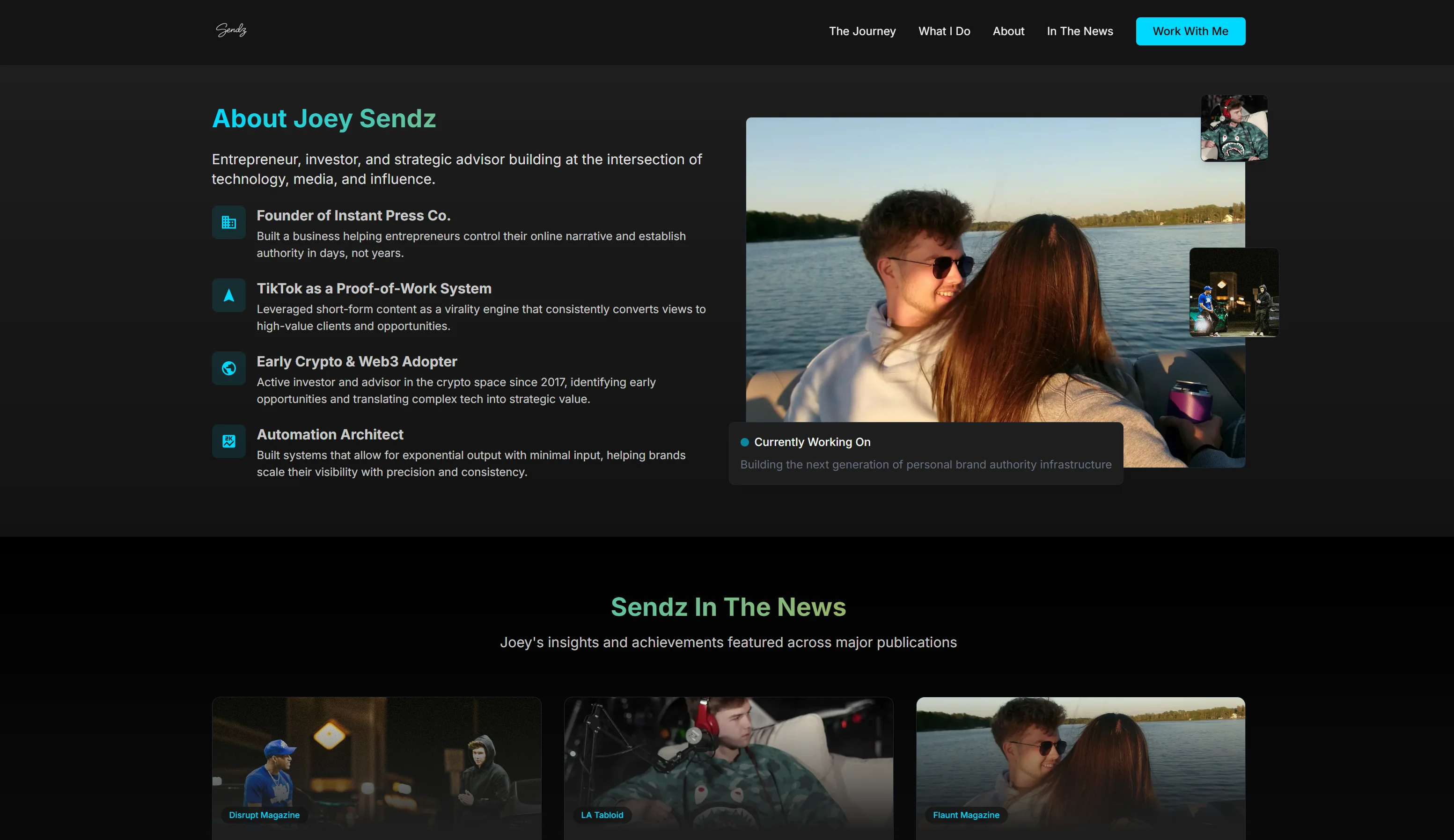 Custom-coded personal brand website example built for a GoogleMe client