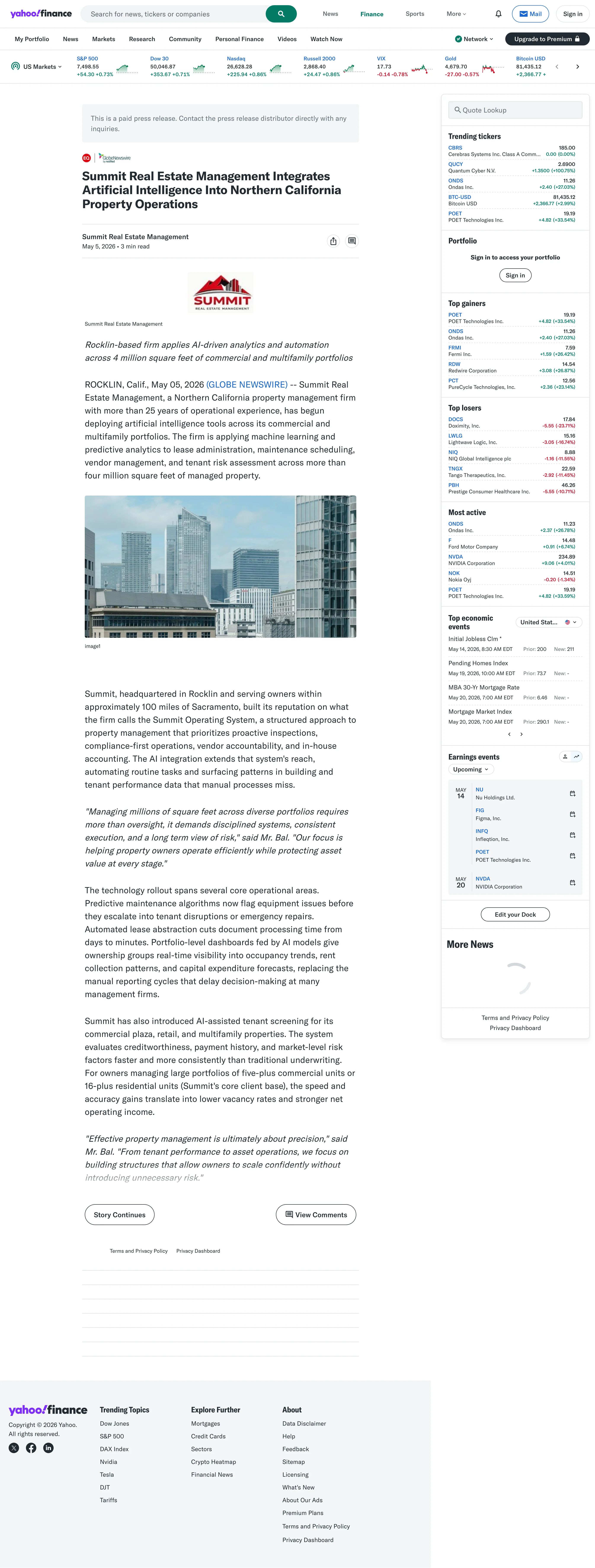 Client press release published on Yahoo News